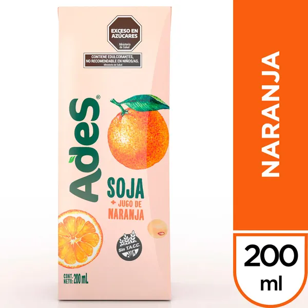 Ades Soja + Jugo De Naranja 200 Ml